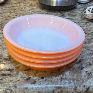 Vintage Pyrorey 206 Orange Small Plates